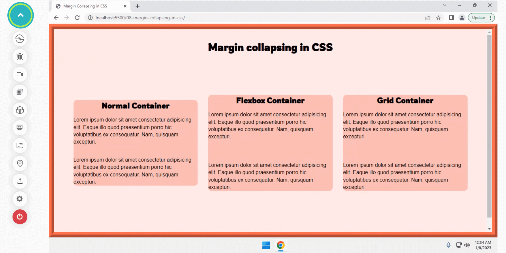 Margin collapsing behavior