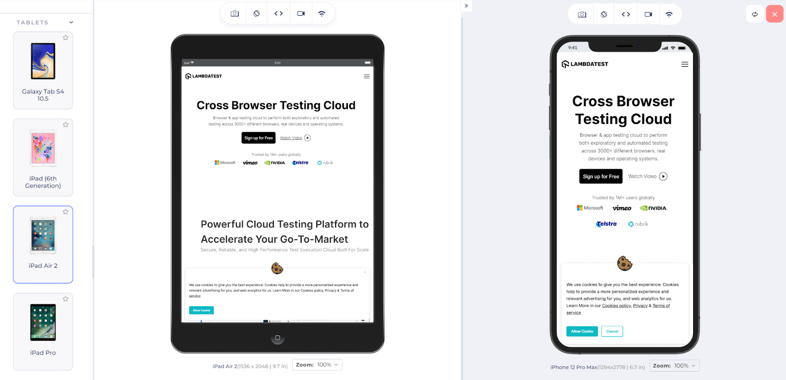 responsive testing