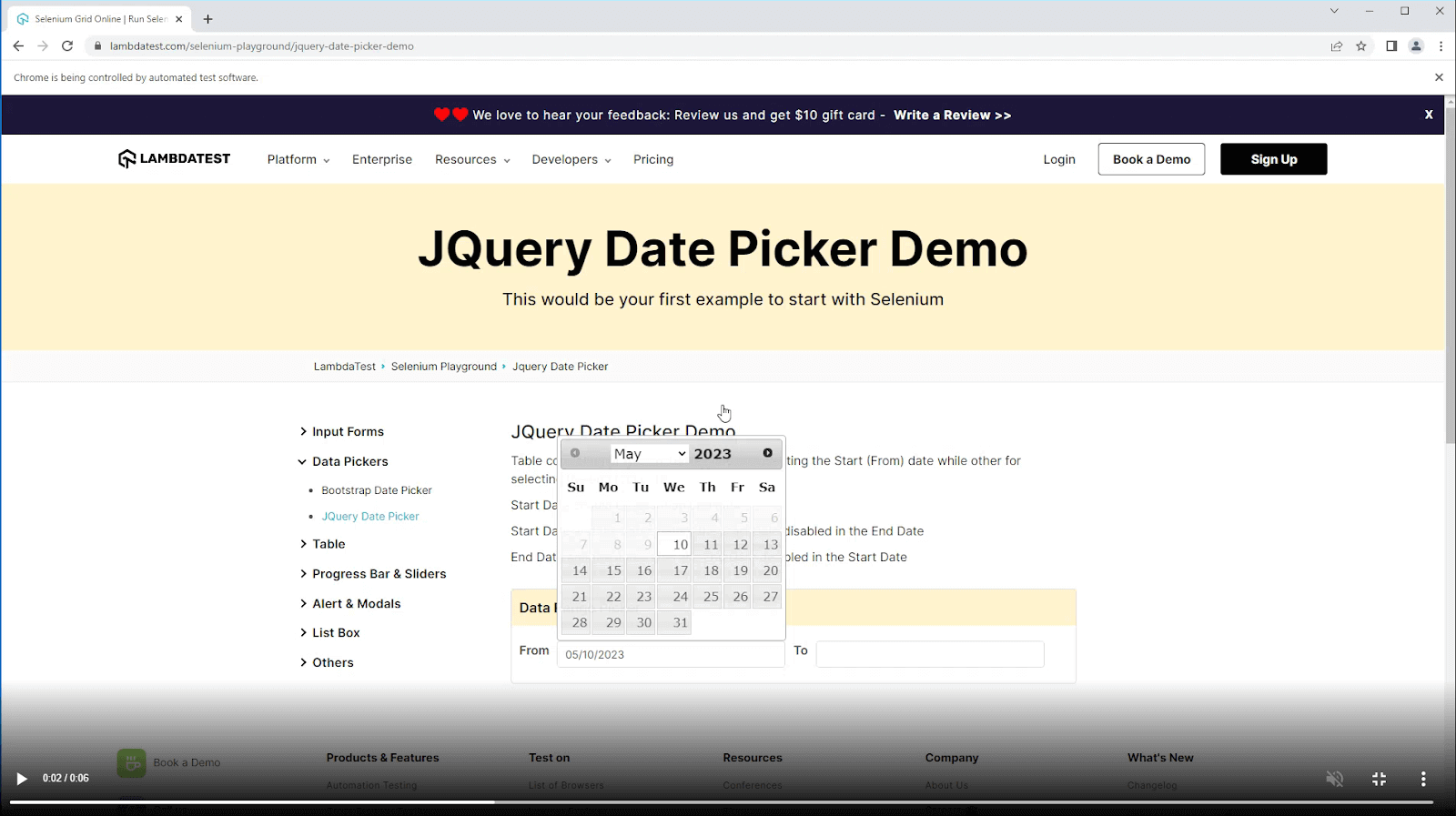 jquery date pickers