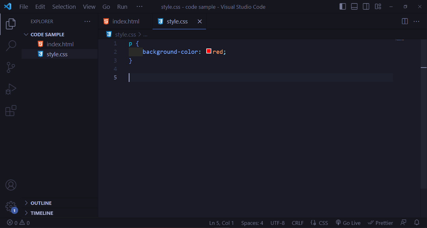 VS Code text editor