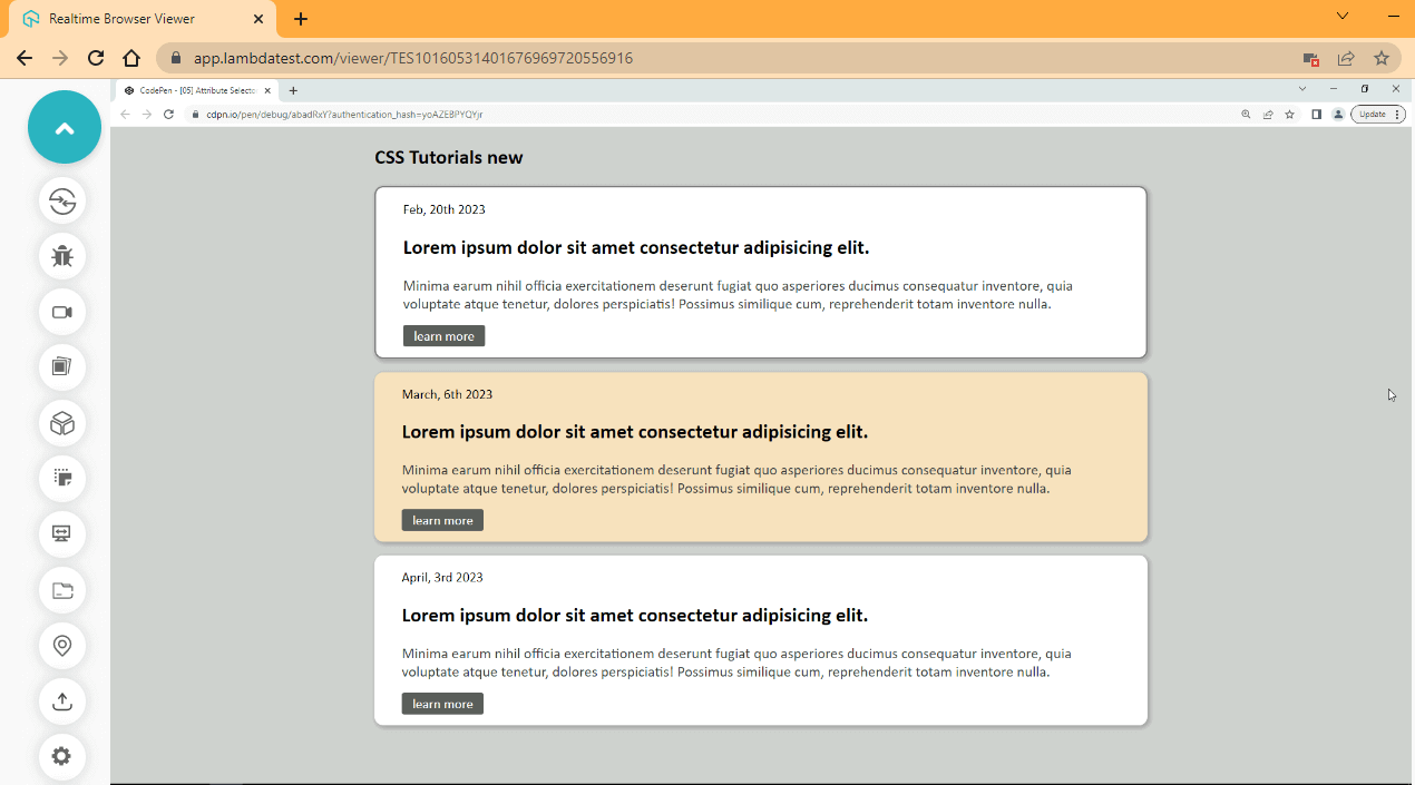 ATTRIBUTE css3 output