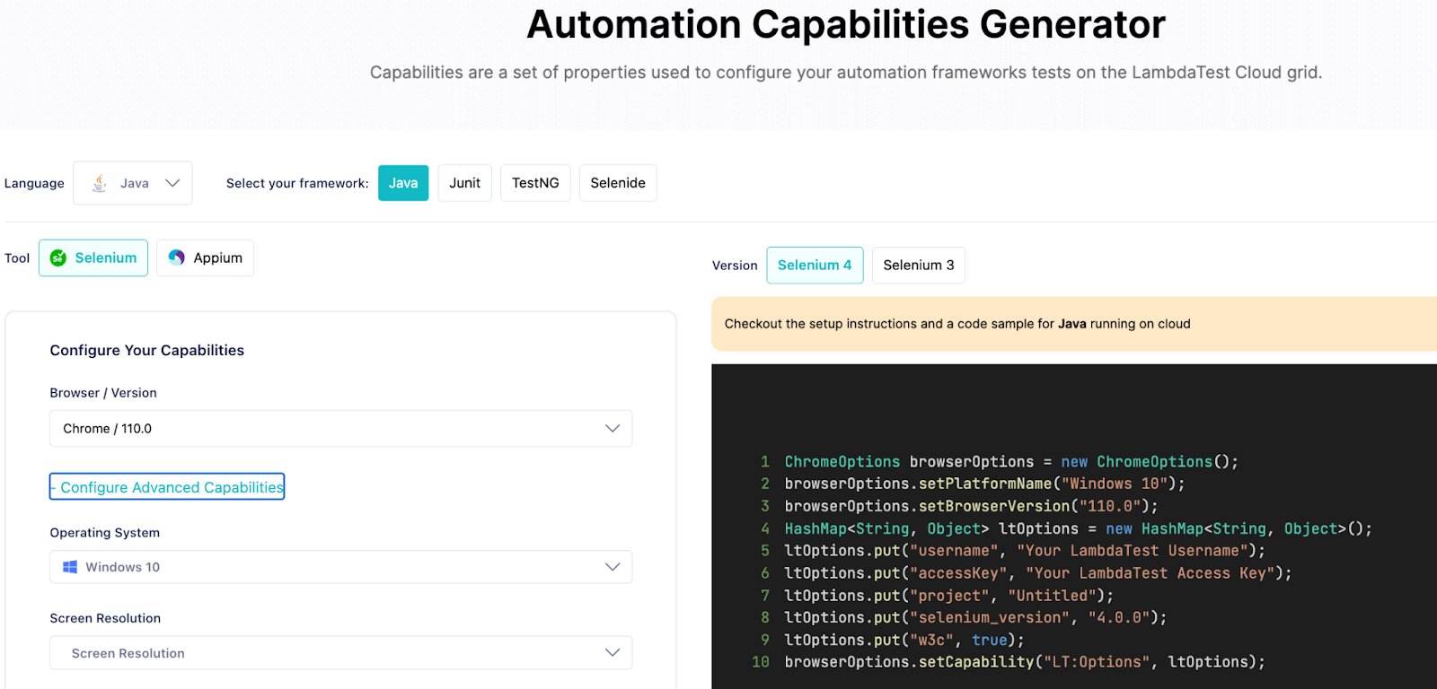 automation testing generator