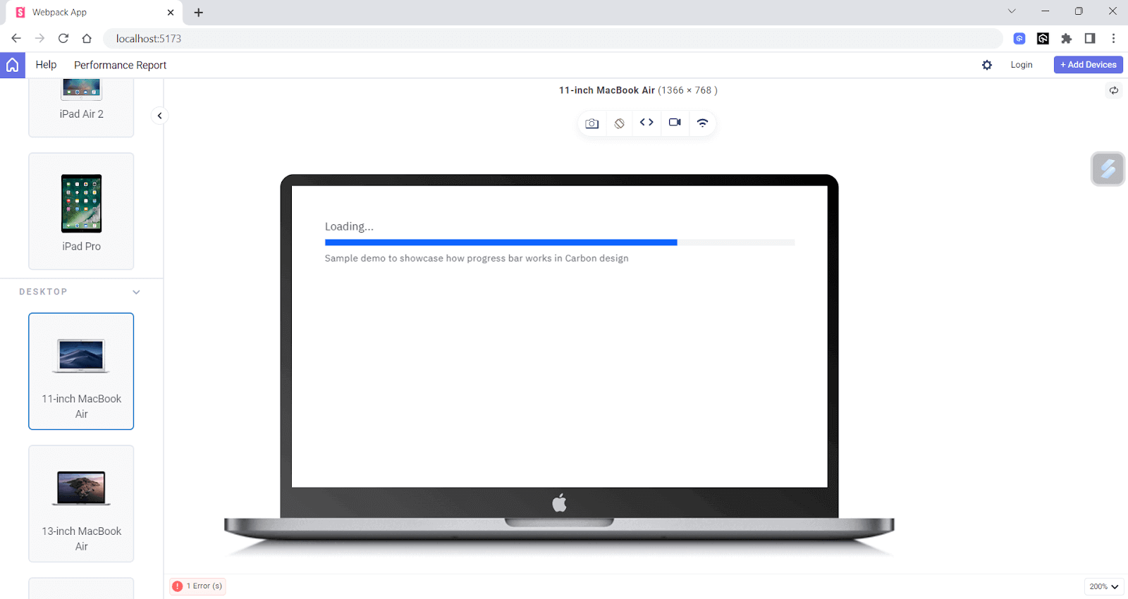 carbon react output