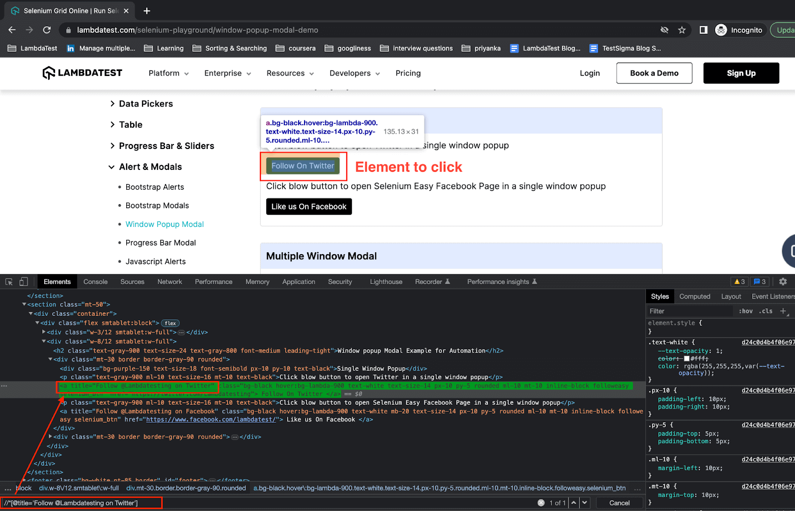 driver.findElement() method in Selenium