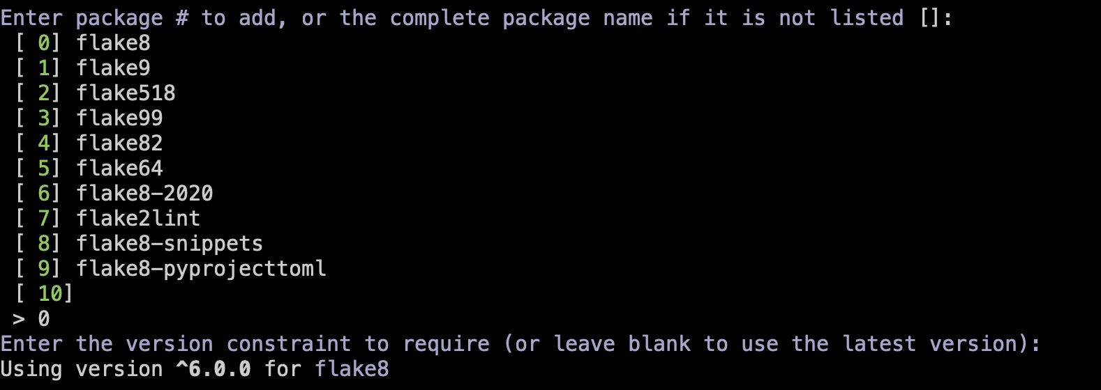 enter package name
