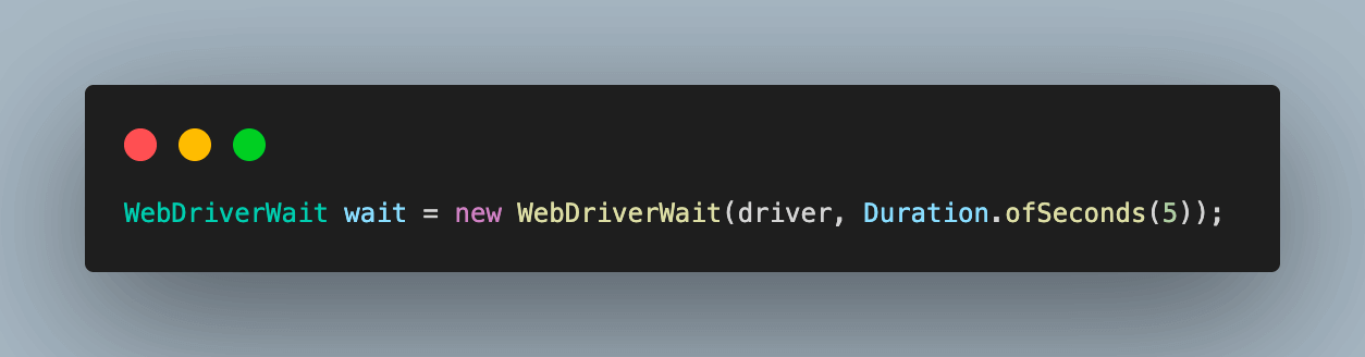 object of WebDriverWait class