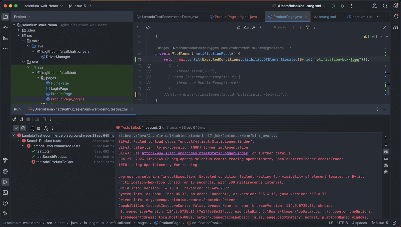 Implementing Thread.sleep() in Selenium 