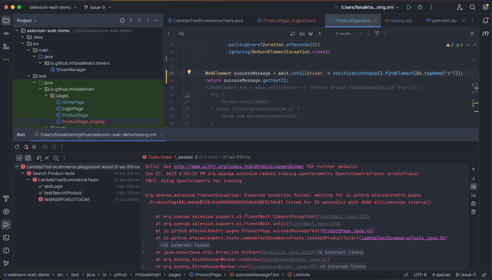 Implementing Thread.sleep() in Selenium 