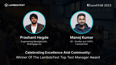 Celebrating Excellence and Community: Prashant Hegde Receives the LambdaTest Test Manager of the Year Award