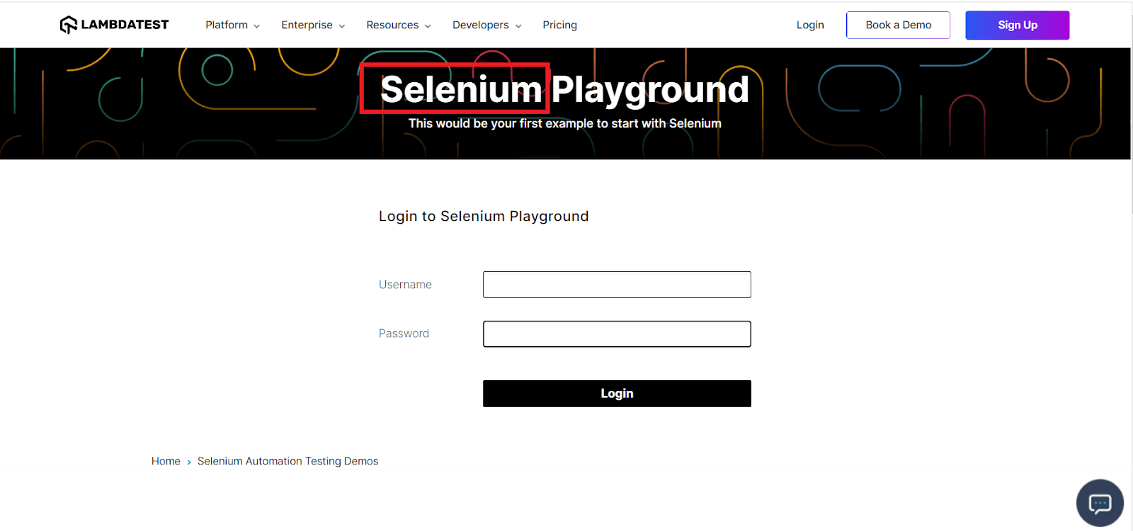  the given text Selenium