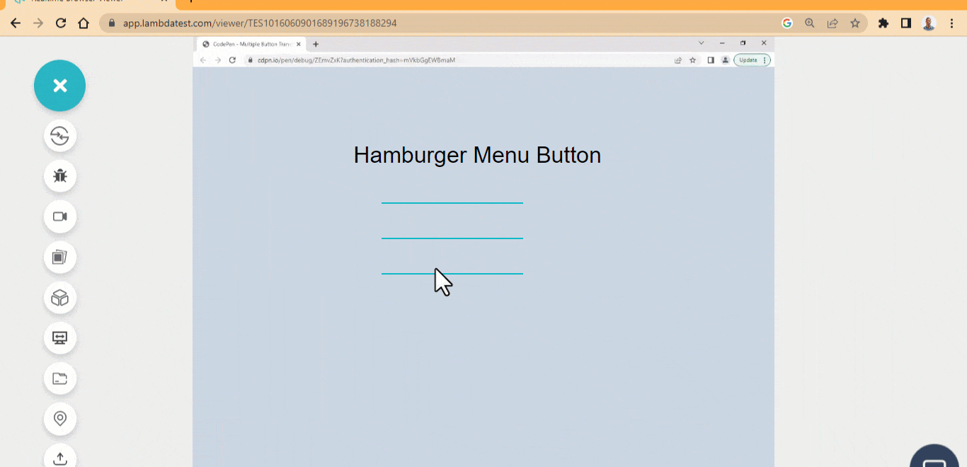 Hamburger Menu Button