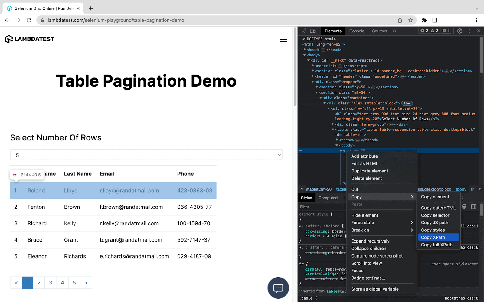 XPath of that element