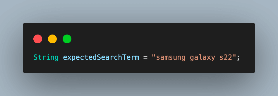expected search term to a variable