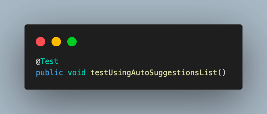 testUsingAutoSuggestionsList
