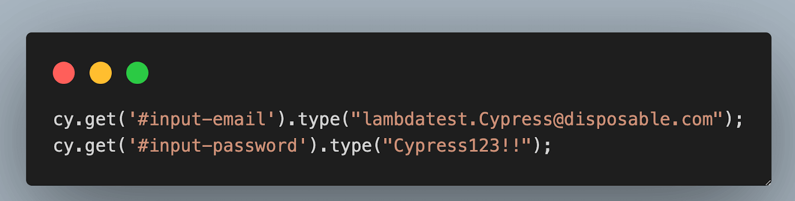 cy.get().type() command.
