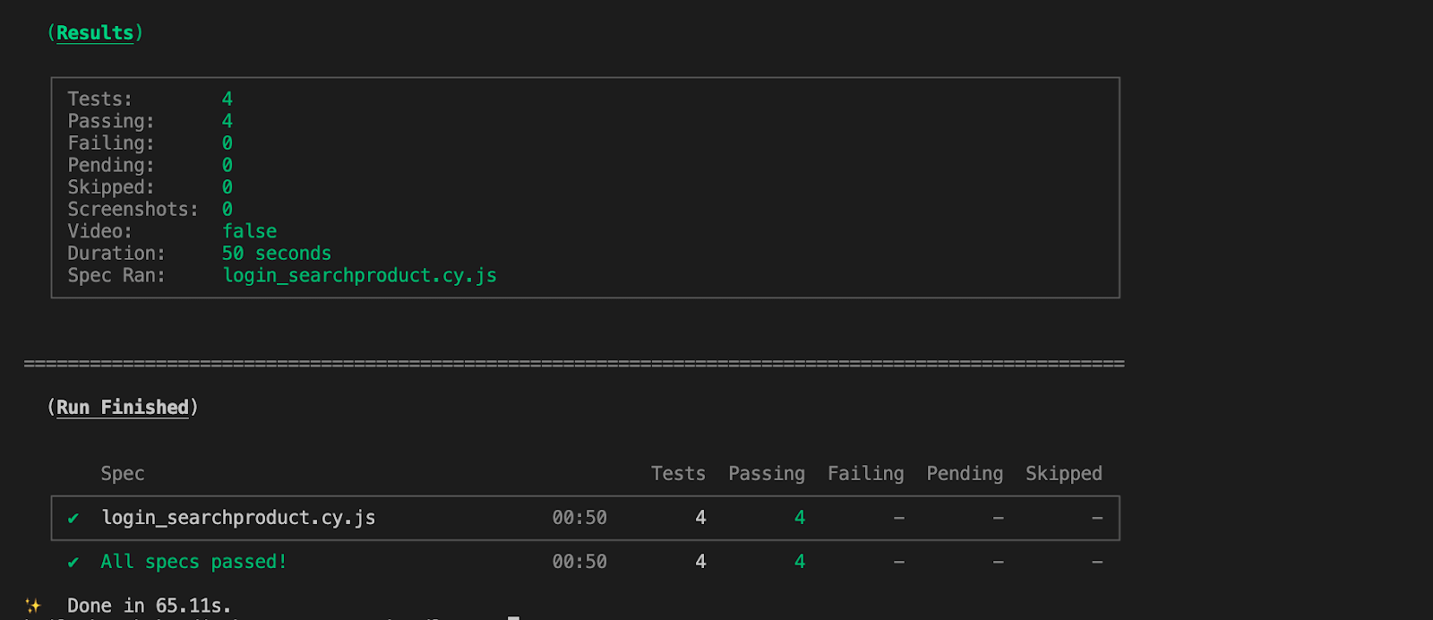  test cases start executing locally in the Firefox headless mode 2