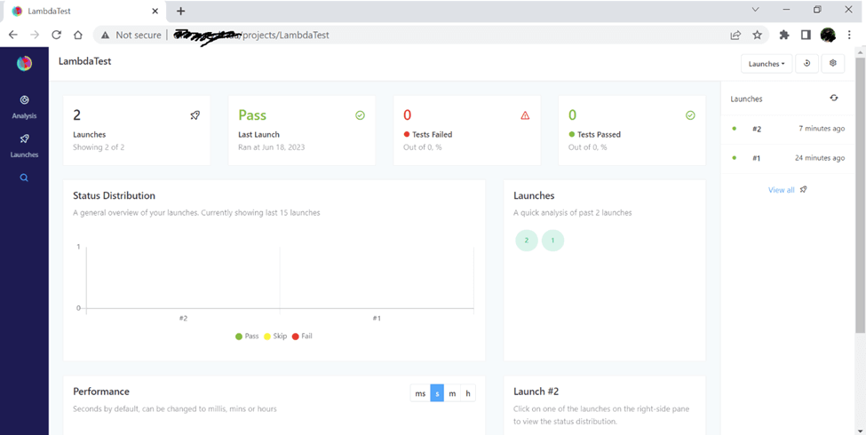 test execution reports with analytics