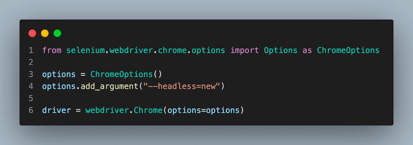 Headless Chrome is enabled using ChromeOptions(). 