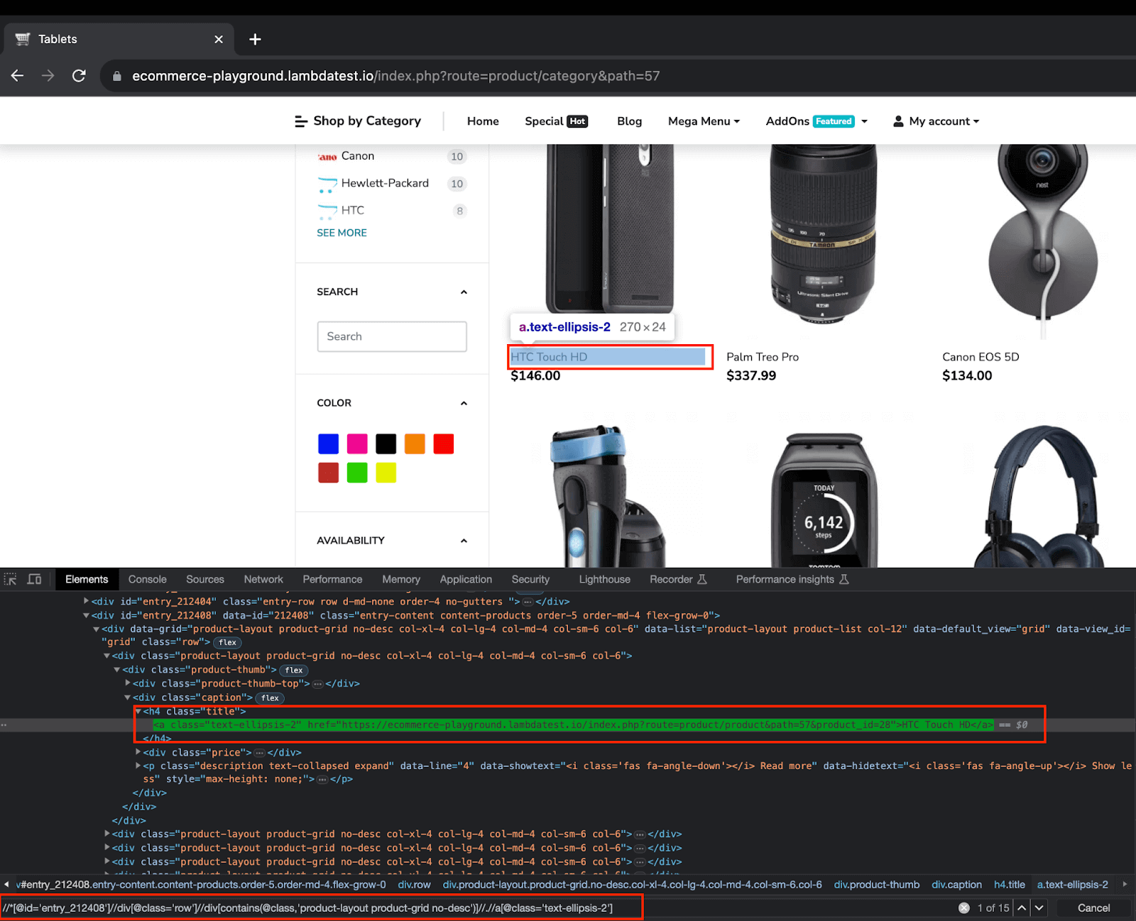 XPaths are used to fetch details and prices for each product