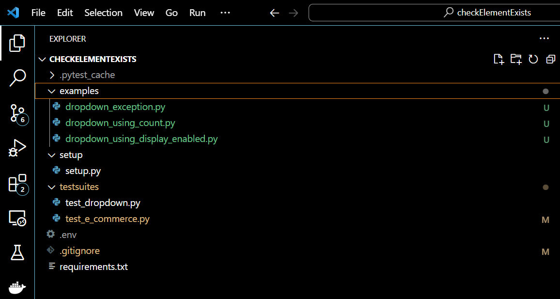 test suite structure inside