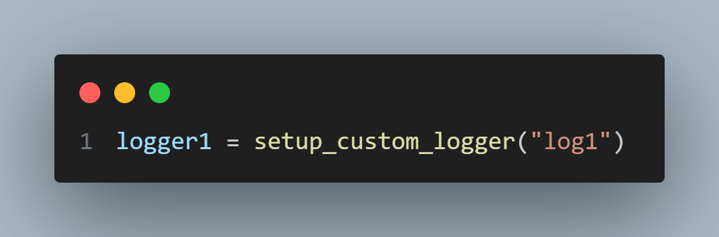 setup custom logger 1