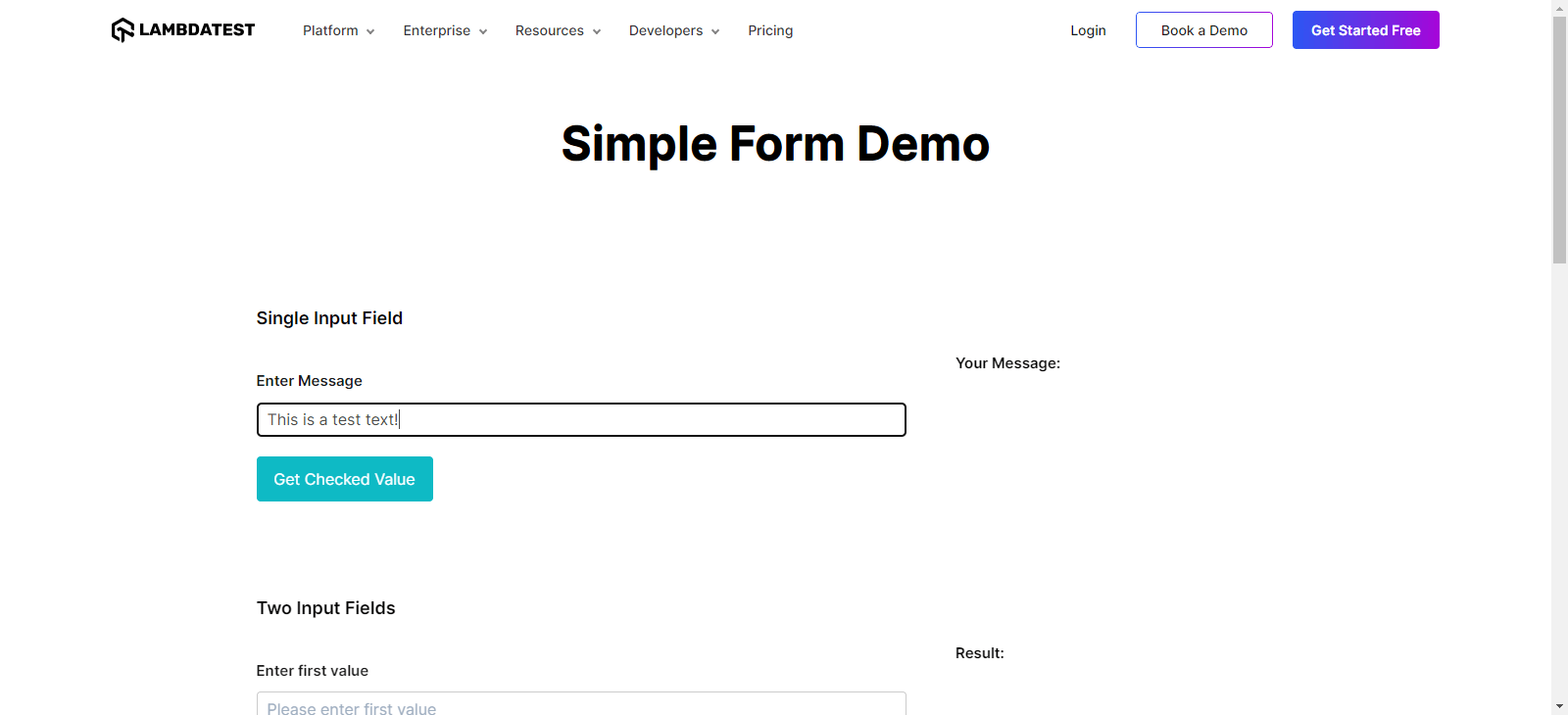 simple form demo 2