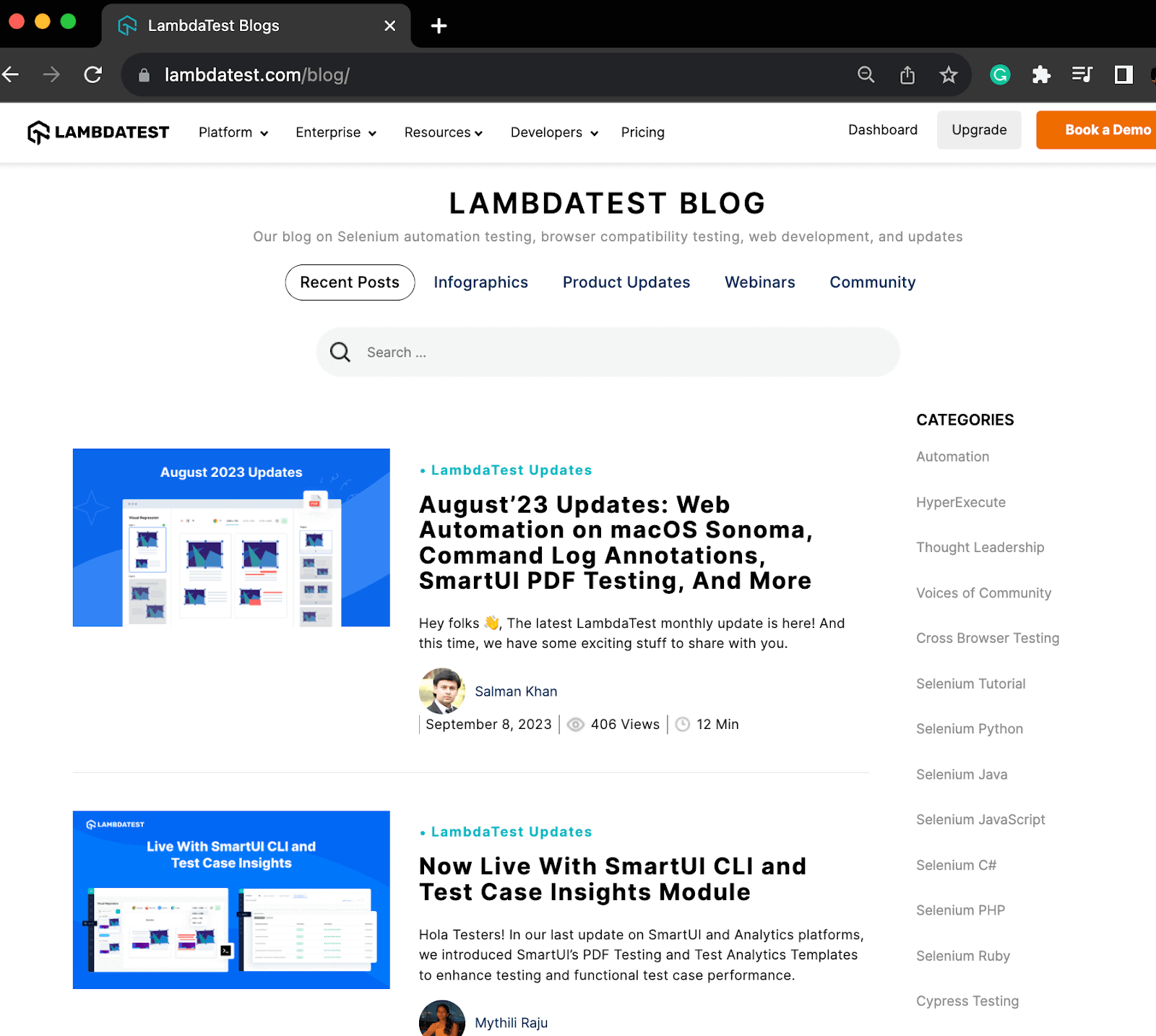 lambdatest homepage blog