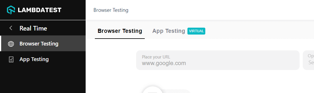 Real Time > Browser Testing.