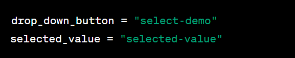  selected value element on a web page