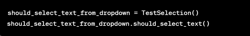  should_select_text method is called to execute the test.