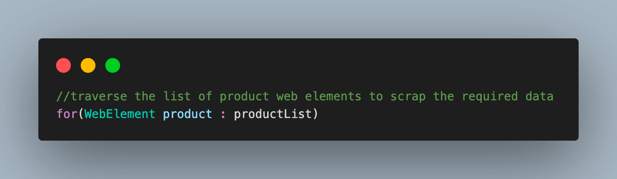 web element product
