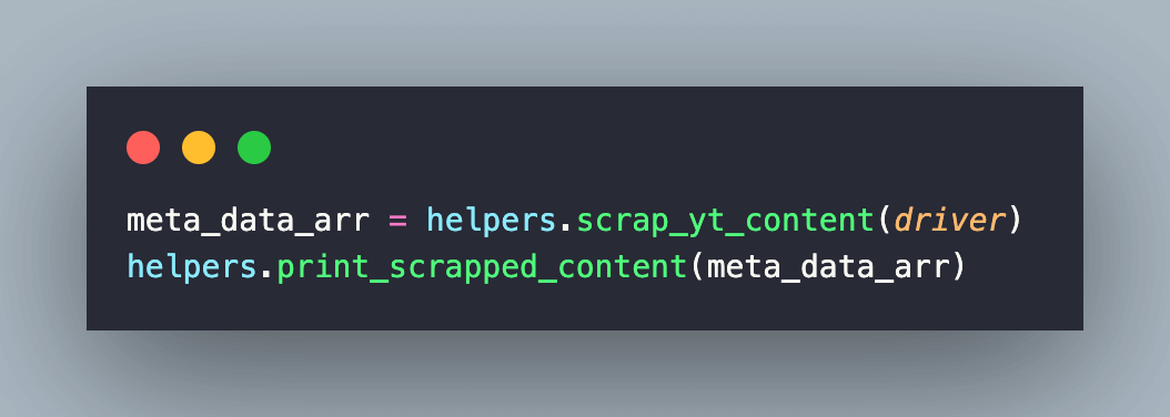 LambdaTest YouTube channel, the scrap_yt_content() method is invoked to scrap