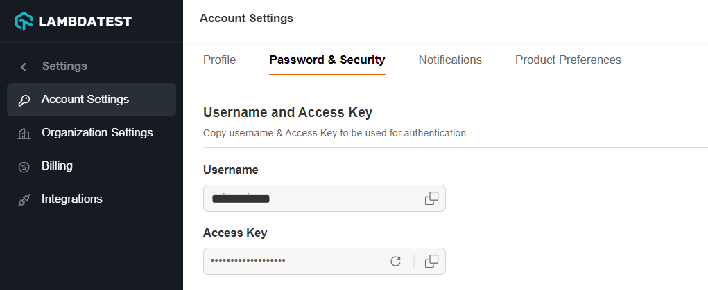 Account Settings > Password & Security.