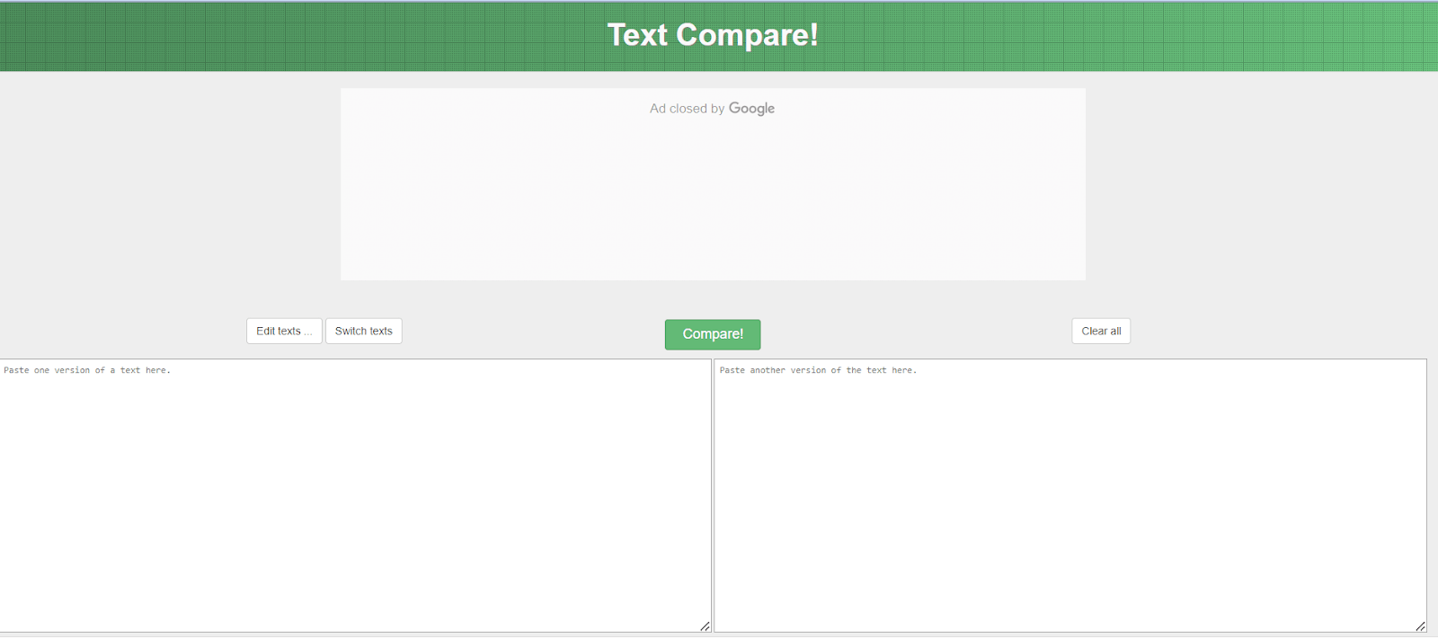 Text comparator: Text Compare