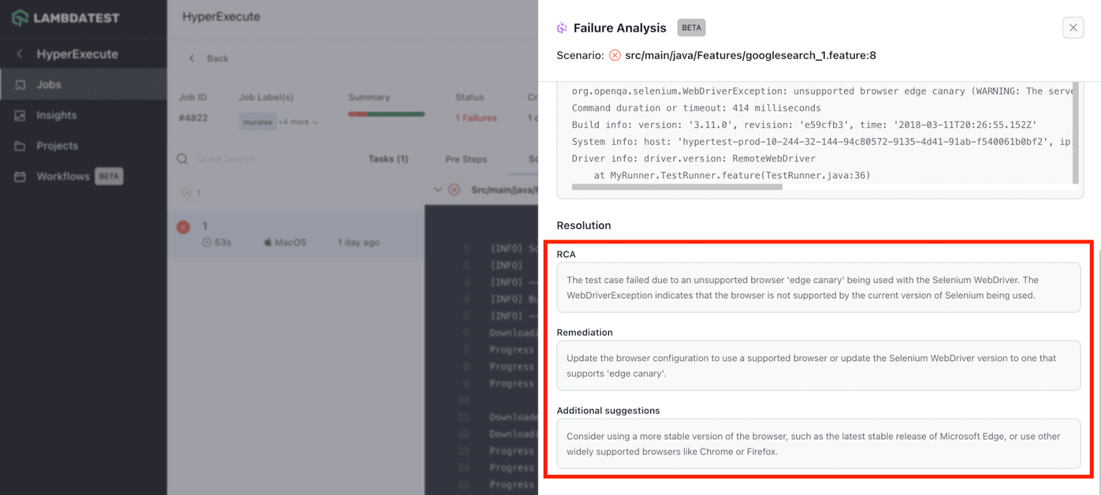 AI-Powered Test Failure Analysis