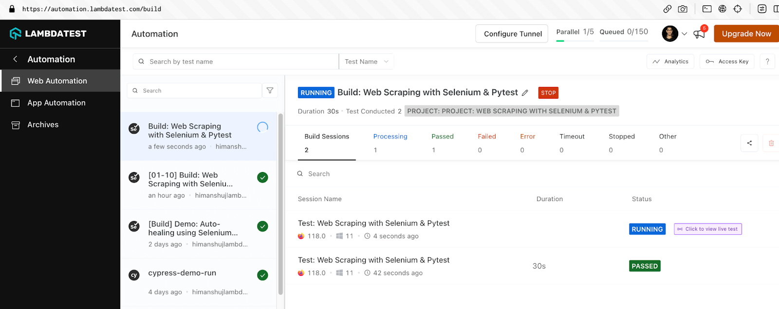 using Selenium a