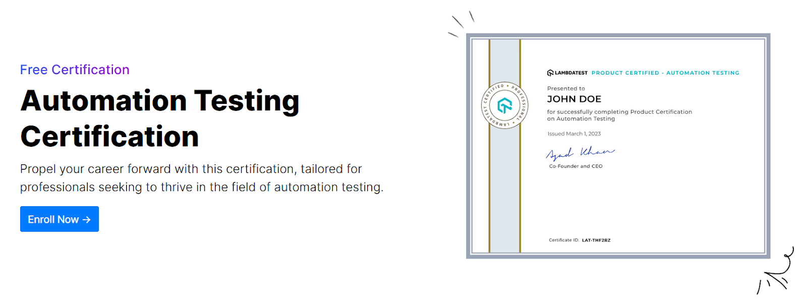 Automation Testing Certification from LambdaTest