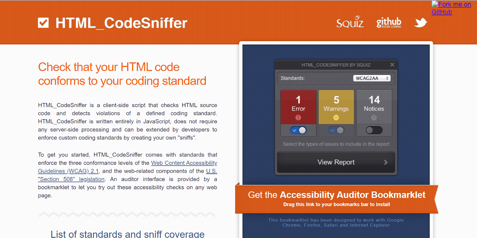 HTML CodeSniffer
