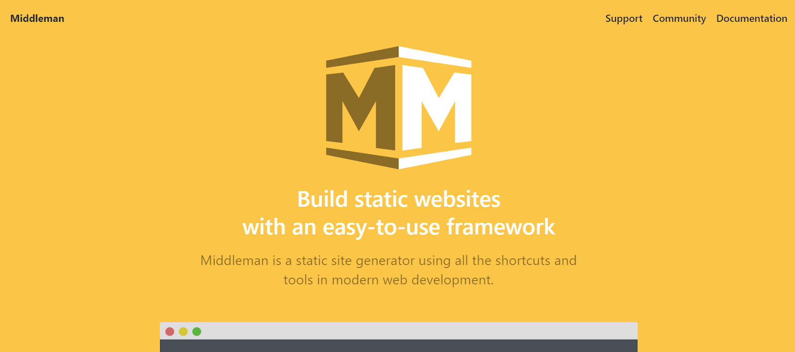 Middleman is a powerful and top static site generator