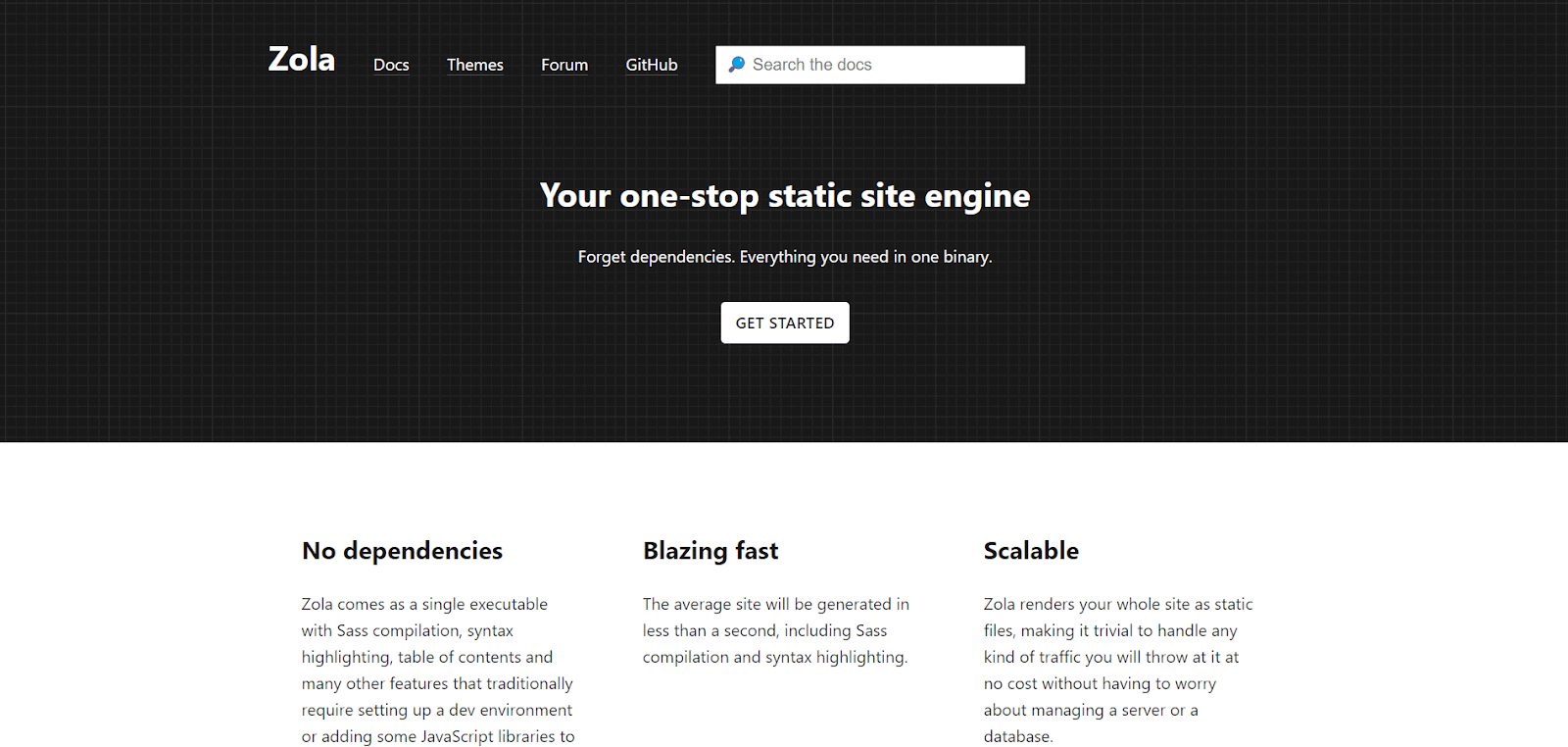 Zola, a cutting-edge and top static site