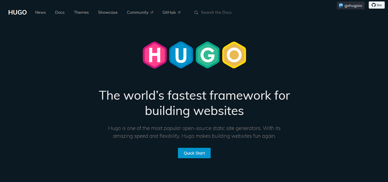 top static site generators is Hugo
