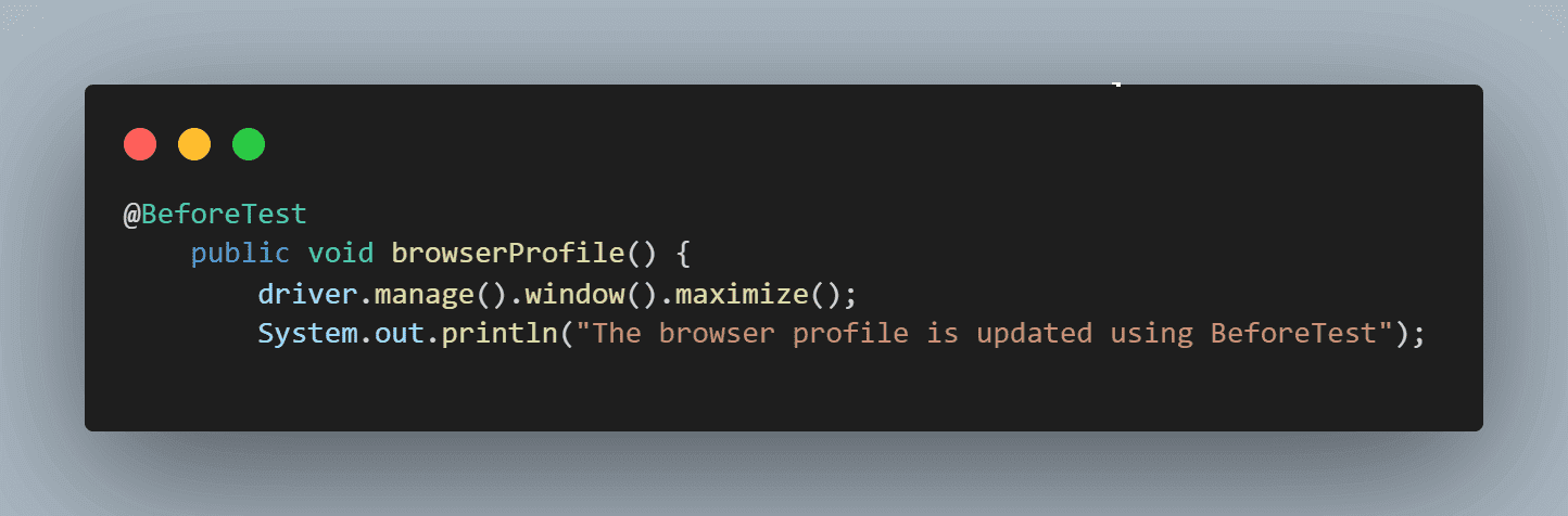 Add a new method browserProfile()