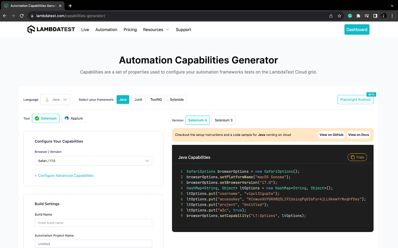 Automation Capabilities Generator