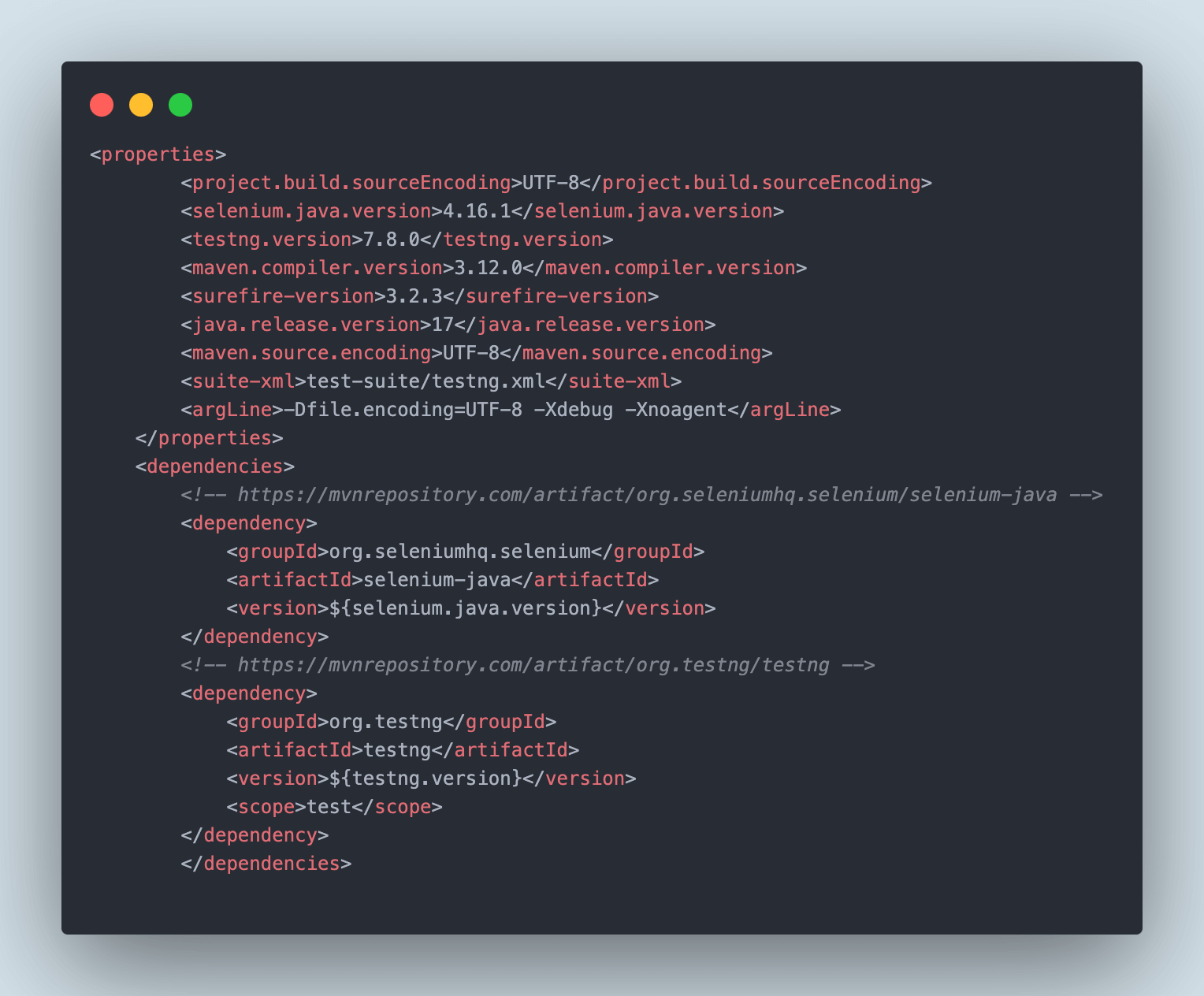 Dependencies updated in pom.xml