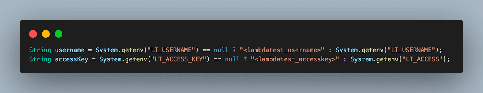  Fetch your username and access key for the LambdaTest account