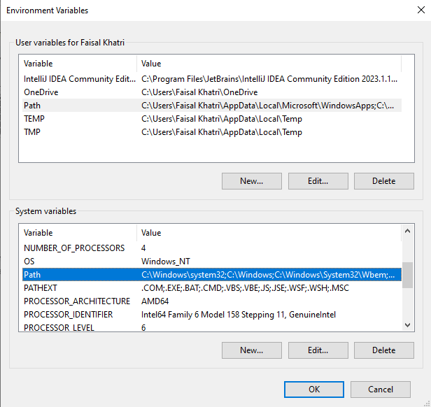 Select the Path variable 