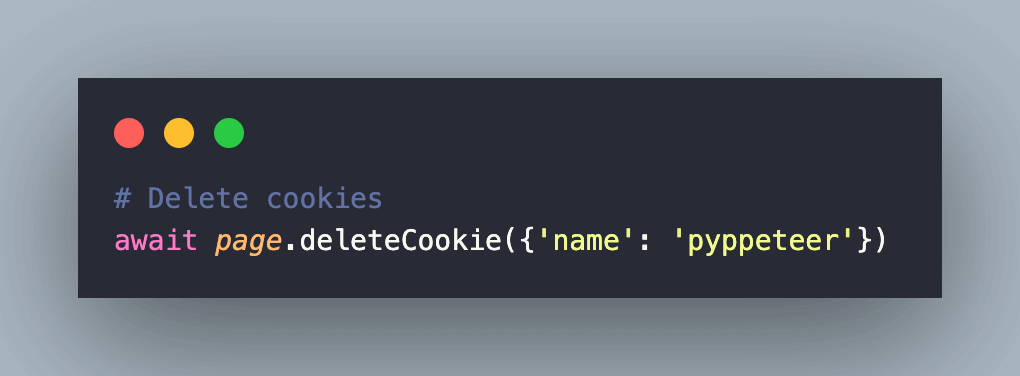 deleteCookie() method