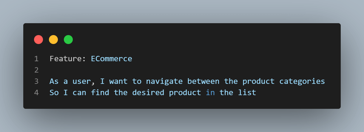 eCommerce.feature (the feature file)