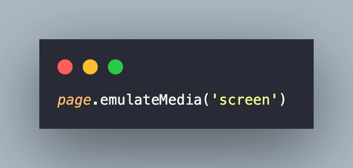 emulateMedia() method