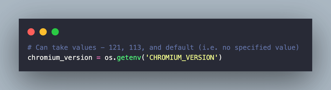environment variable CHROMIUM_VERSION